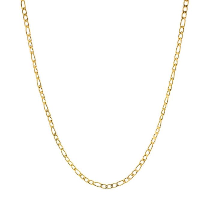 Gold link charm chain necklace with open curb-style links