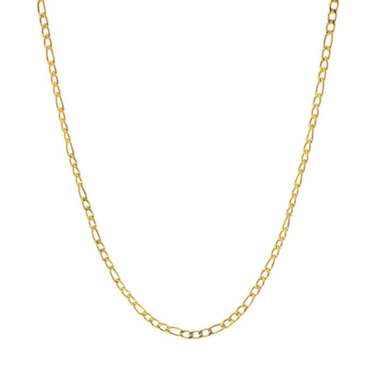 Gold link charm chain necklace with open curb-style links