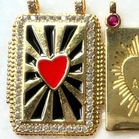 Chasing Cherubs graffiti-themed necklace with colorful pendant, showcasing urban art style and vibrant design.