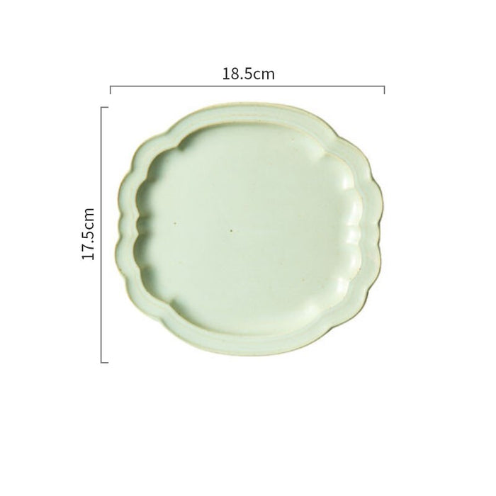 Green Lime Rococo Dinner Plates