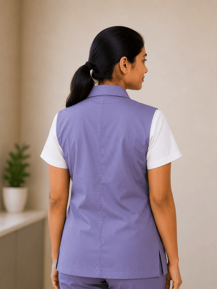 GREY SLEEVELESS NURSE COAT