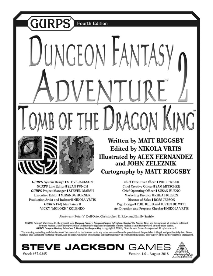 GURPS Dungeon Fantasy Adventure 2: Tomb of the Dragon King
