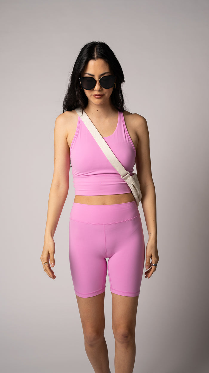 Harmony Long Line Bra in Rose Pink - view 3