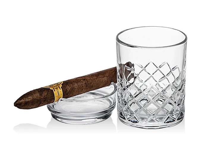 Hatch Cigar Ashtray Double Old Fashion Glass