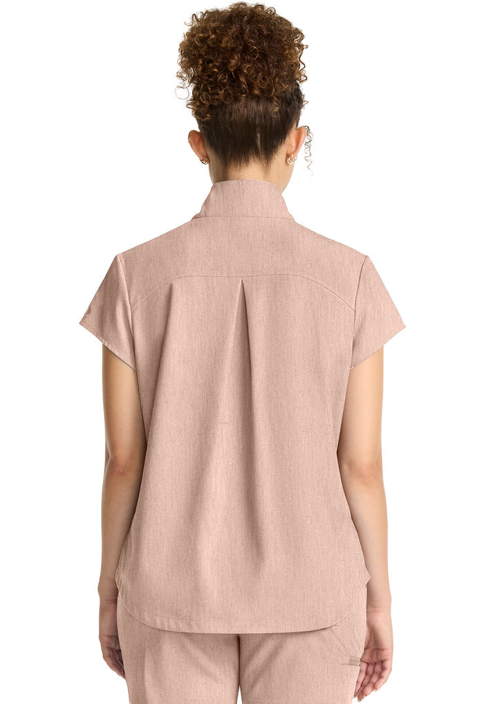 Healing Hands Quest Bella Partial Zip Stand Collar Tuck In Scrub Top
