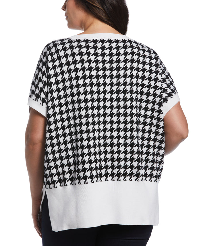 Houndstooth Sweater Vest (Black)
