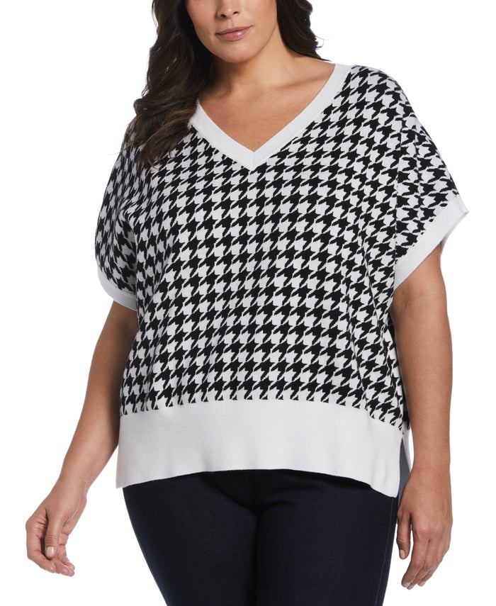 Houndstooth Sweater Vest (Black)