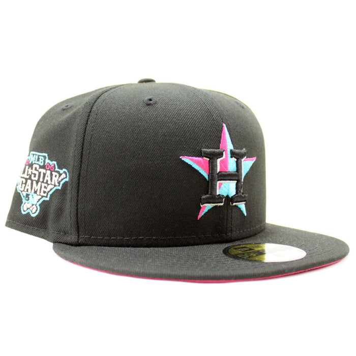 Houston Astros 2006 All-Star Game New Era 59Fifty Fitted Hat V2 (Glow in the Dark Black Beet Under Brim)