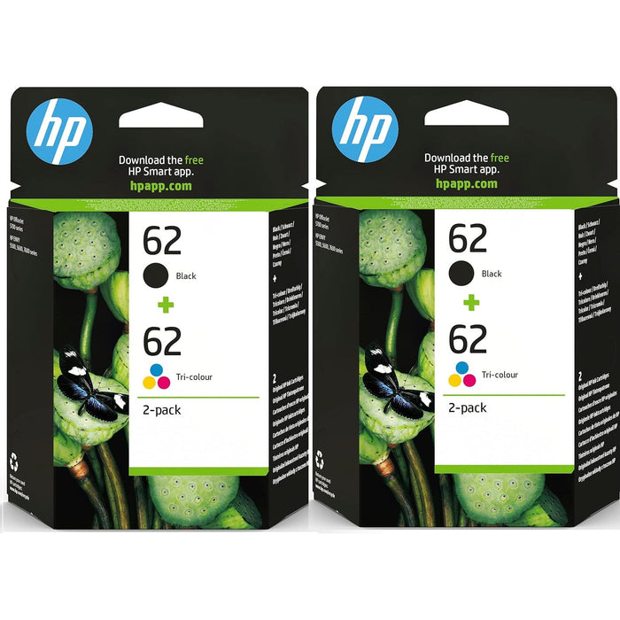 HP 62 Combo Black/Tri-colour Original Ink Cartridges 2 pack- N9J71AE