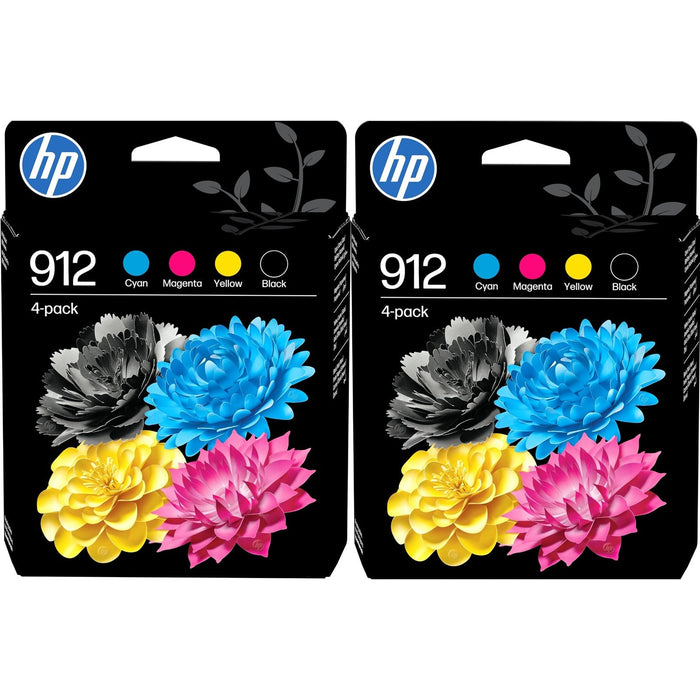 HP 912 4-pack Black/Cyan/Magenta/Yellow Original Ink Cartridges x 2 - 6ZC74AE