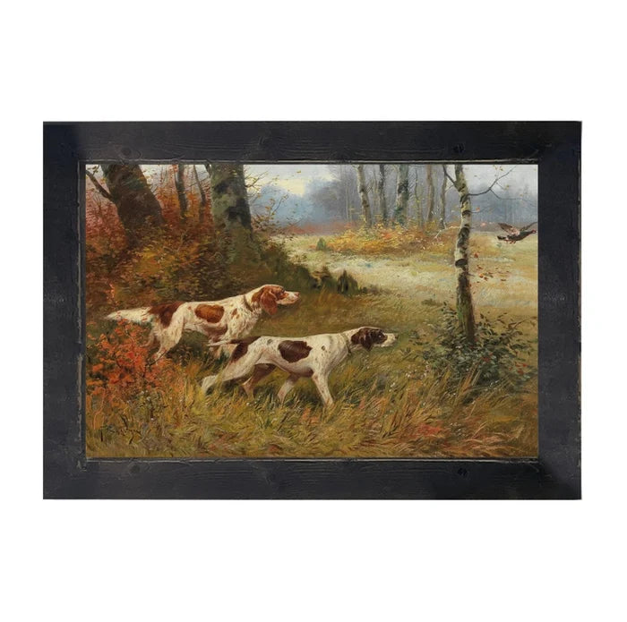 Hunting Quail Print in Reclaimed Wood Frame (3 sizes)