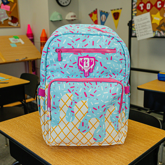 Blue Ice Cream Rotation backpack — back view