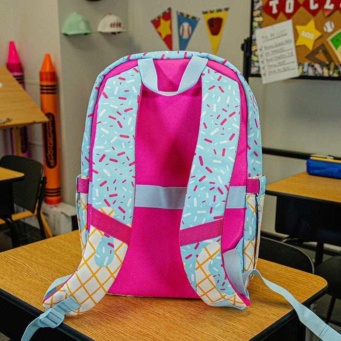 Blue Ice Cream Rotation backpack — back view