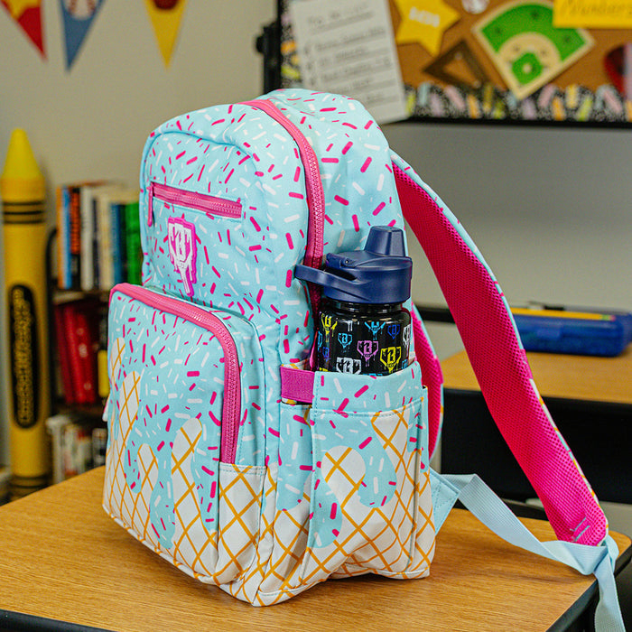 Blue Ice Cream Rotation backpack — back view