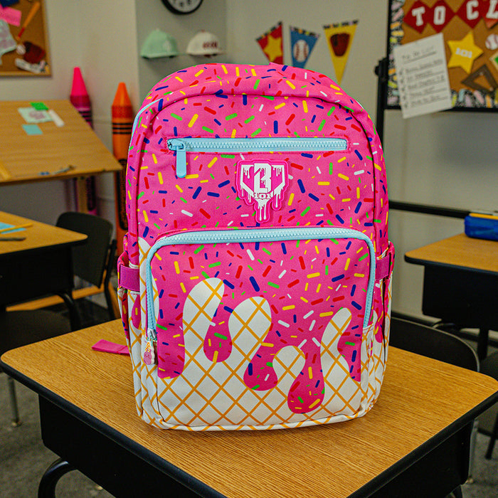 Pink Ice Cream Rotation backpack — back view