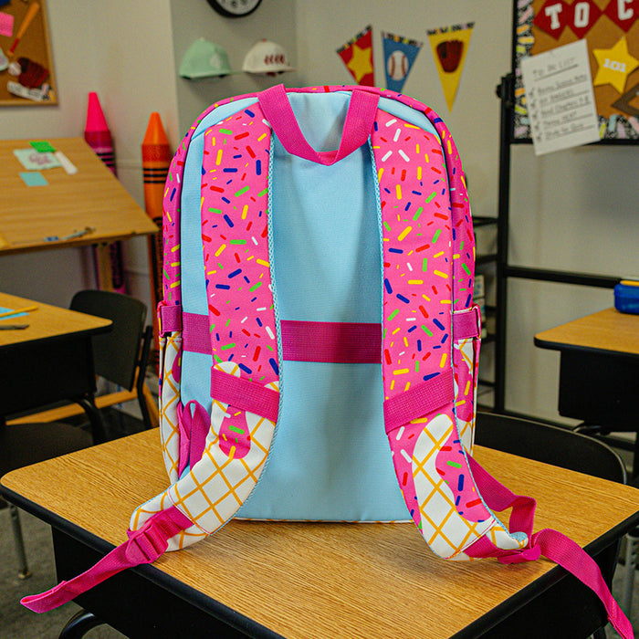 Pink Ice Cream Rotation backpack — back view