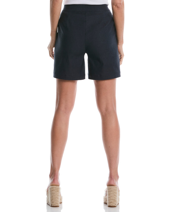 Indigo Denim Tab Waist Pintuck Short (Rinse)
