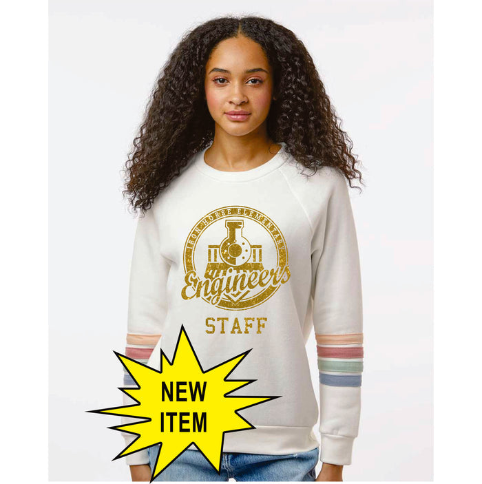 Iron Horse STAFF Ladies Stripe Sleeve Crewneck