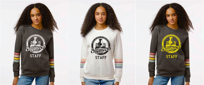 Iron Horse STAFF Ladies Stripe Sleeve Crewneck