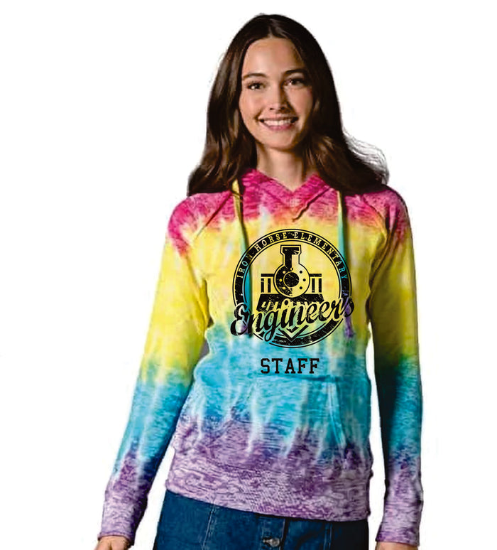 Iron Horse STAFF Ladies Tie Dye Hoodie