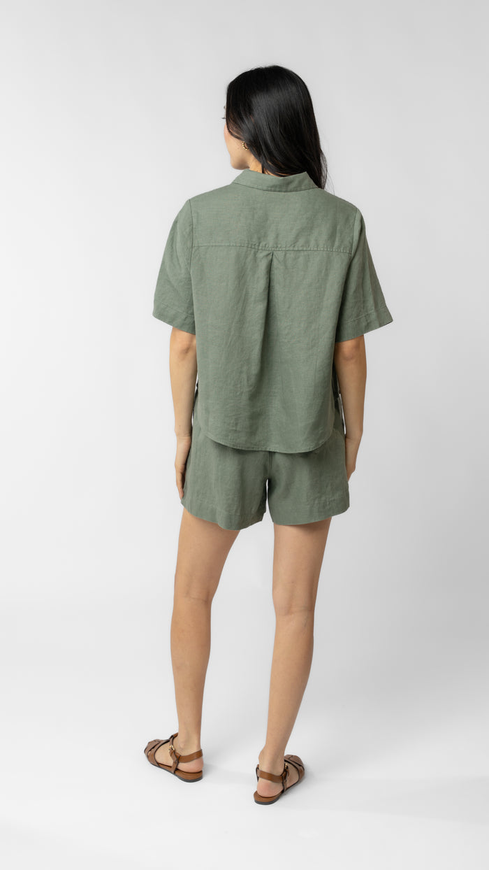 Isla Short Sleeve Button Up Shirt - Linen
