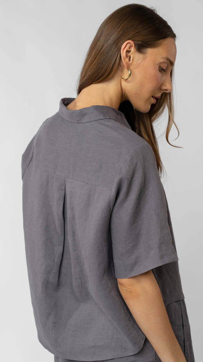 Isla Short Sleeve Button Up Shirt - Linen