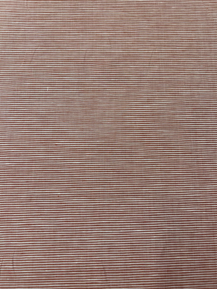 Red and white stripe linen fabric.