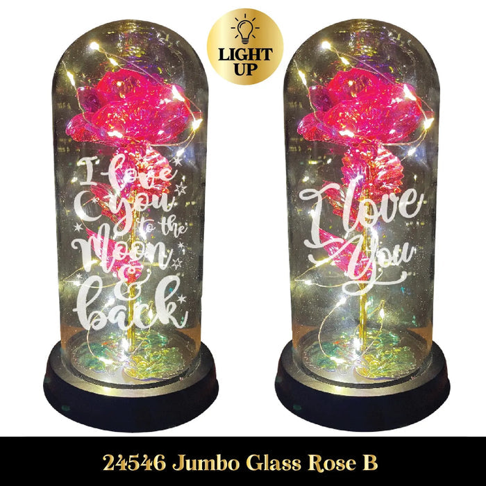 Jumbo Rose Glass Keepsake - 2 Pieces Per Retail Ready Display 24546 KIPP BROTHERS