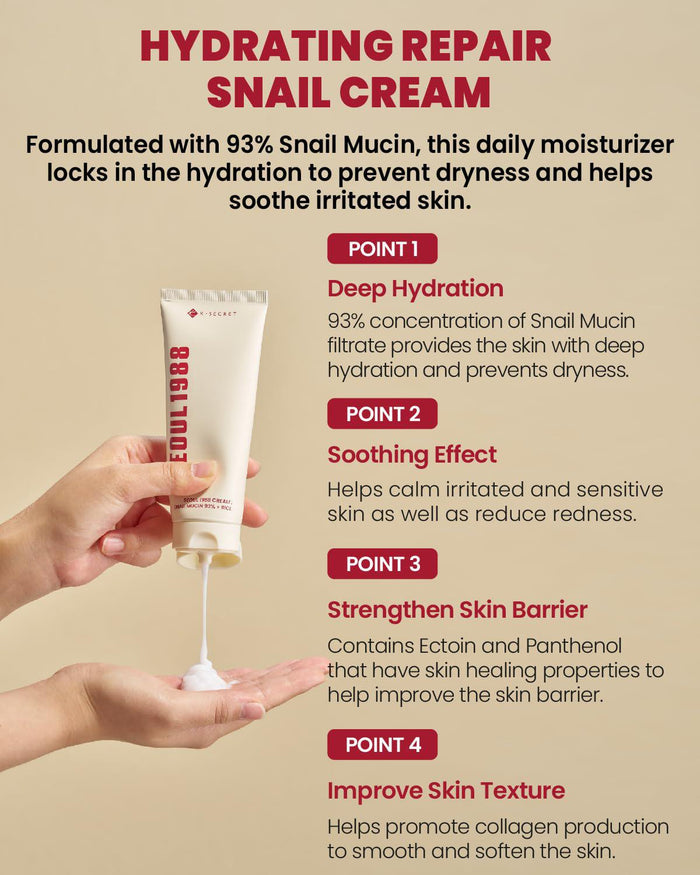 K-SECRET SEOUL 1988 Cream - Snail Mucin 93% + Rice 100 mL