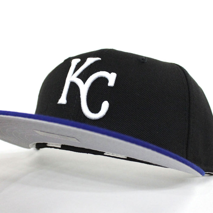Kansas City Royals New Era 59Fifty Fitted Hats (RETRO TEAM COLORS GRAY UNDER BRIM)