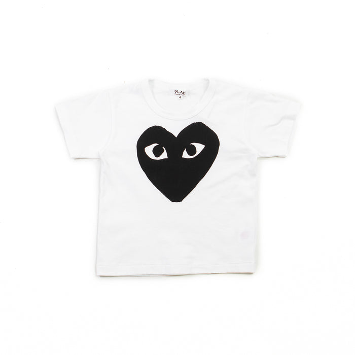 Kids CDG Play Heart T-Shirt (White/Black)