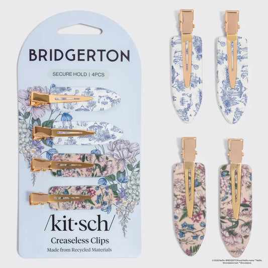 Kitsch x Bridgerton Creaseless Clips In Toile In Bloom