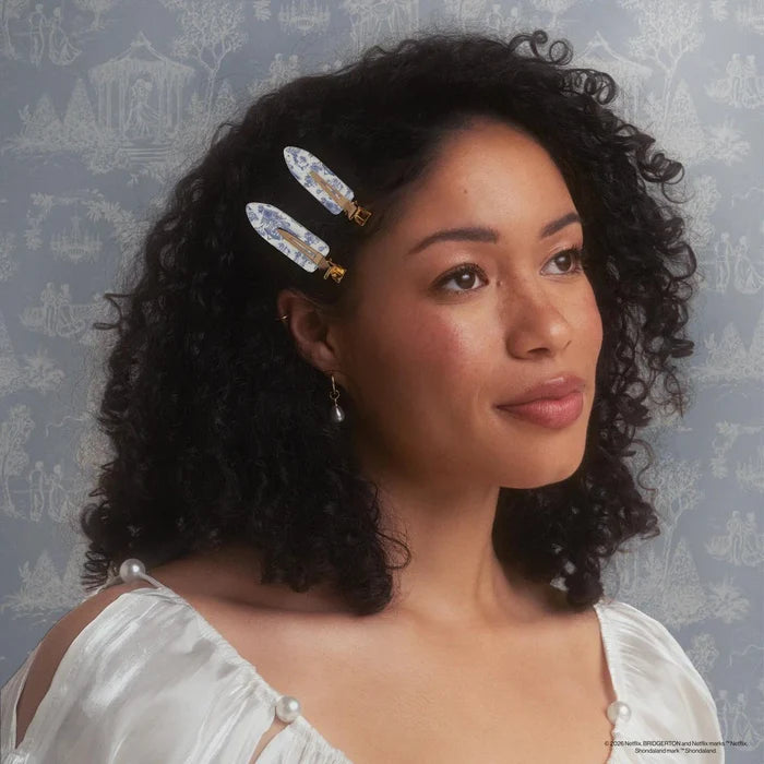 Kitsch x Bridgerton Creaseless Clips In Toile In Bloom