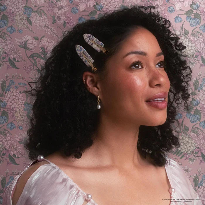 Kitsch x Bridgerton Creaseless Clips In Toile In Bloom