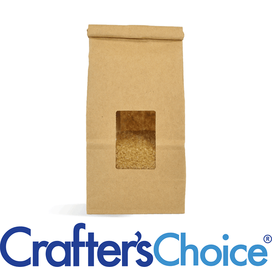 Kraft Window Tin Tie Bag - 1/2 Pound (Medium)