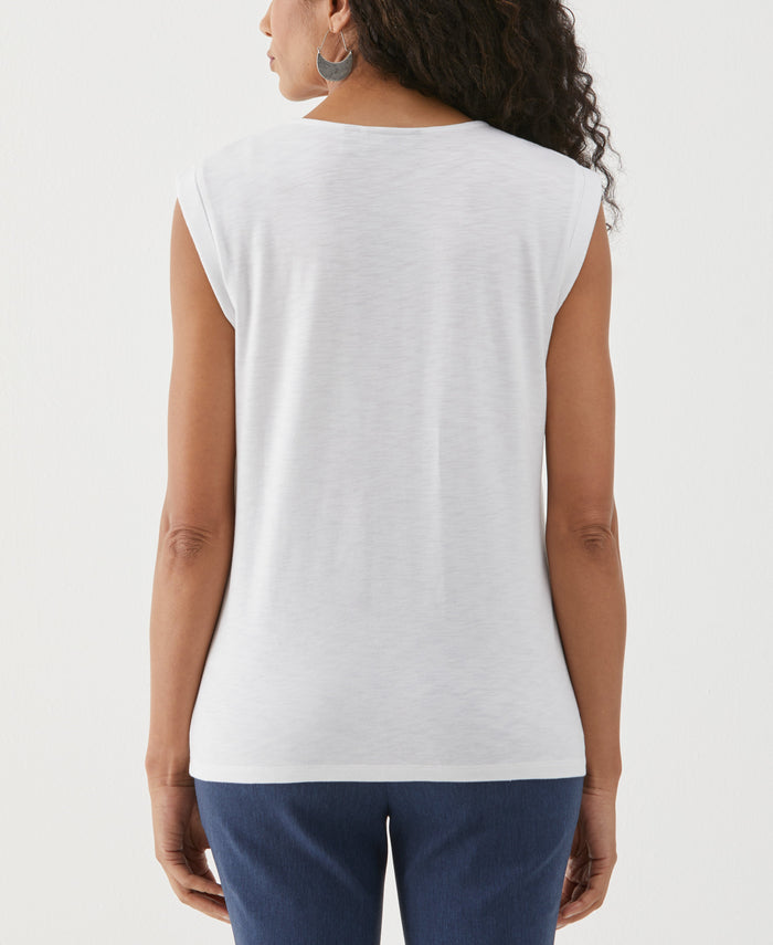 Lace-Up Tank Top (White)