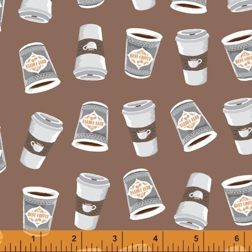 LAST CHANCE - COFFEE SHOP - COFFEE CUPS (3 1/8 YARDS)