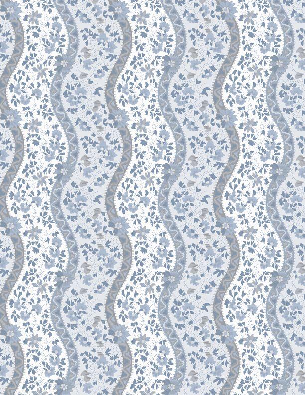 LAST CHANCE - INDIGO GARDEN - WAVY STRIPE (3 1/8 YARDS)