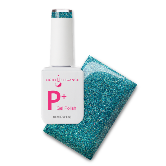 Light Elegance P+ Soak-Off Glitter Gel Polish - Blast Off Blue