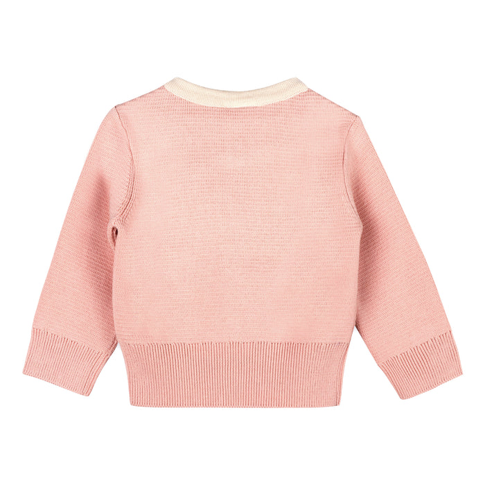 Lily Bow Pockets Sweater Knit Baby Cardigan - Back