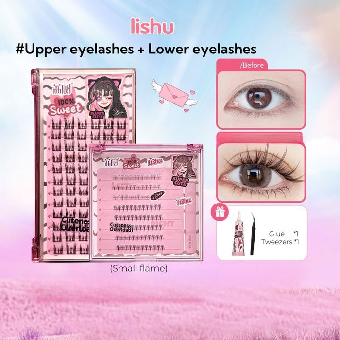 #Upper eyelashes + Lower eyelashes (Small flame)