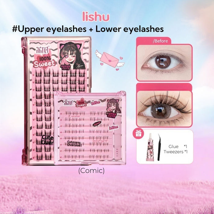 #Upper eyelashes + Lower eyelashes (Comic)