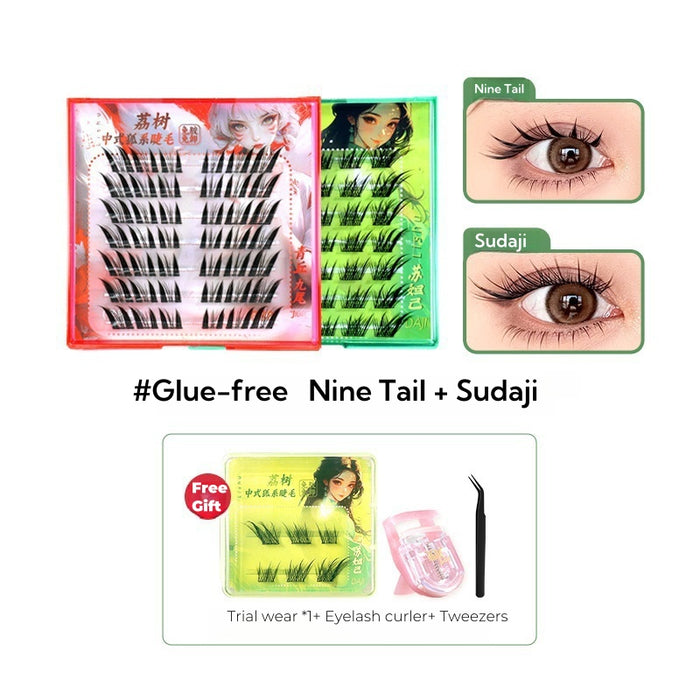 #Glue-free Nine Tail + Sudaji + Trial wear *1  (Tweezers+Eyelash curler)
