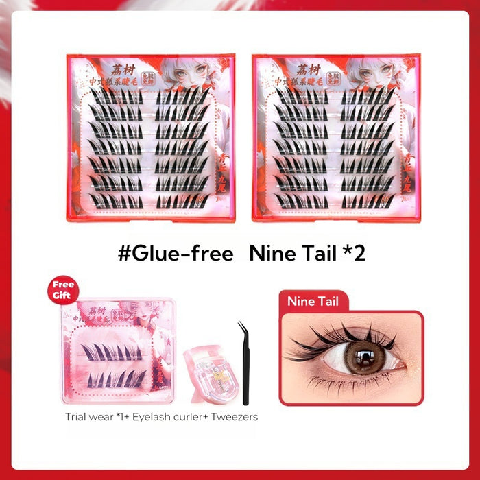 #Glue-free Nine Tail *2 +Trial wear *1  (Tweezers+ eyelash curler)