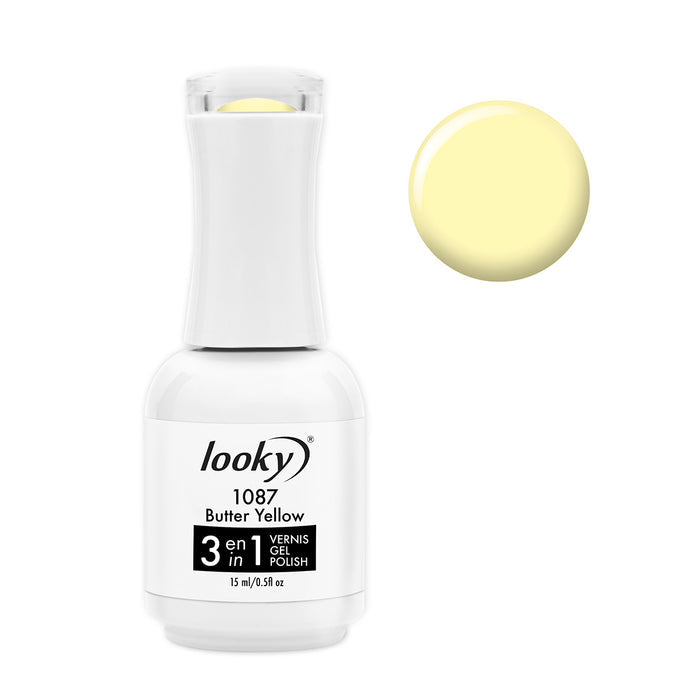 Looky Vernis Gel 3 en 1 #1087 Butter Yellow (Collection Macaron)