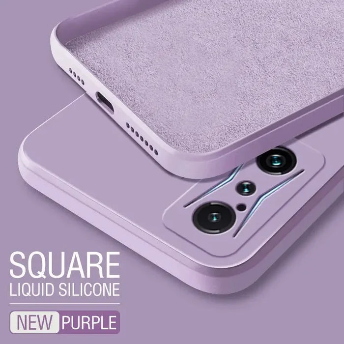 the back of a purple iphone case with a camera lens