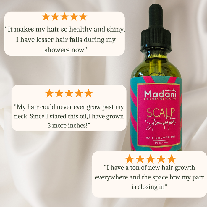 Madani Naturals Super Hair Growth Combo - 1 Chebe Grease & 1 Scalp Stimulator Hair Growth Oil 2oz