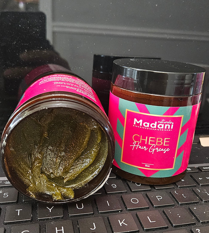 Madani Naturals Super Hair Growth Combo - 1 Chebe Grease & 1 Scalp Stimulator Hair Growth Oil 2oz