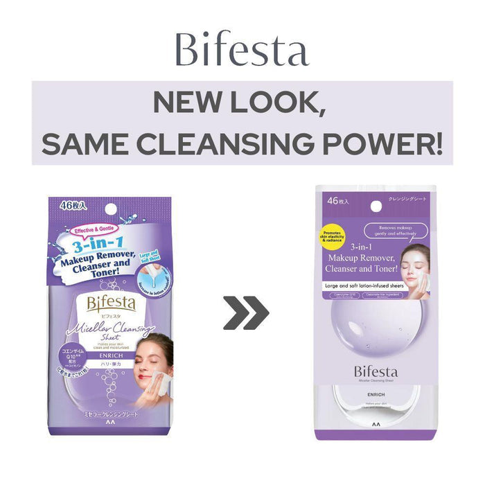 Mandom Bifesta Miceller Cleansing Sheet Enrich 46 pcs
