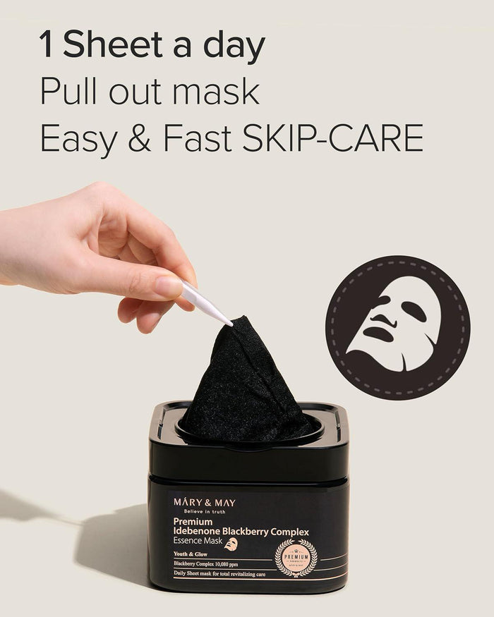 Mary&May Premium Idebenone Blackberry Complex Essence Mask 20 sheets